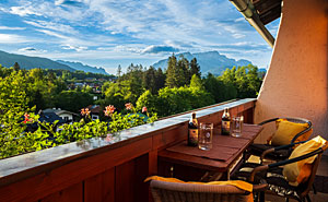 Aussicht auf Schlafende Hexe und Untersberg